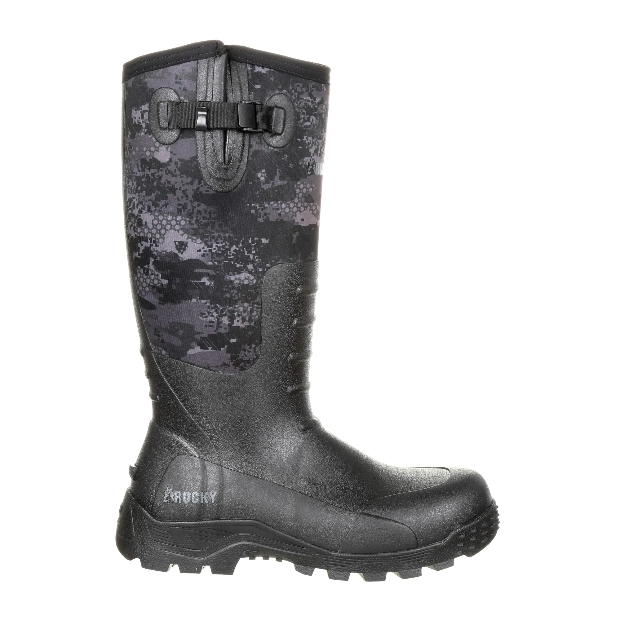 Rocky Mens Black Venator Rubber Sport Pro WP Outdoor Hunting Boots