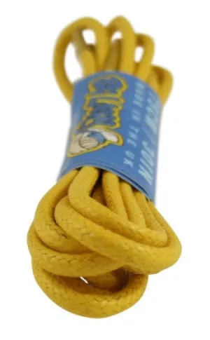 Round Waxed Yellow Cotton Shoe Boot Laces - 2mm wide