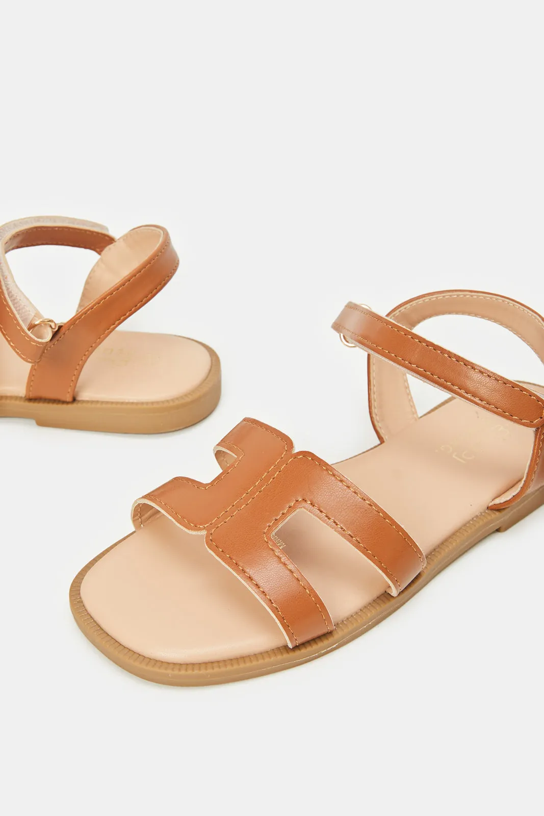 Senior Girls Brown Back Strap Sandal