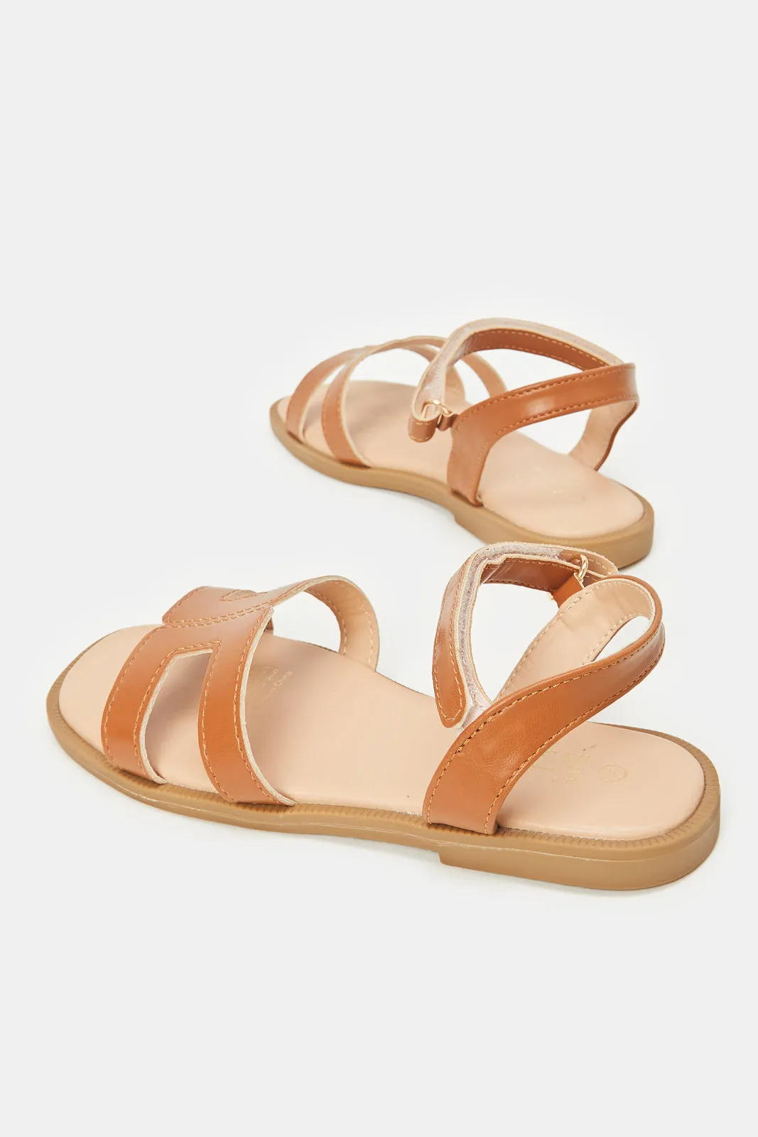 Senior Girls Brown Back Strap Sandal