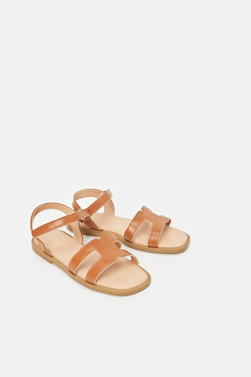 Senior Girls Brown Back Strap Sandal