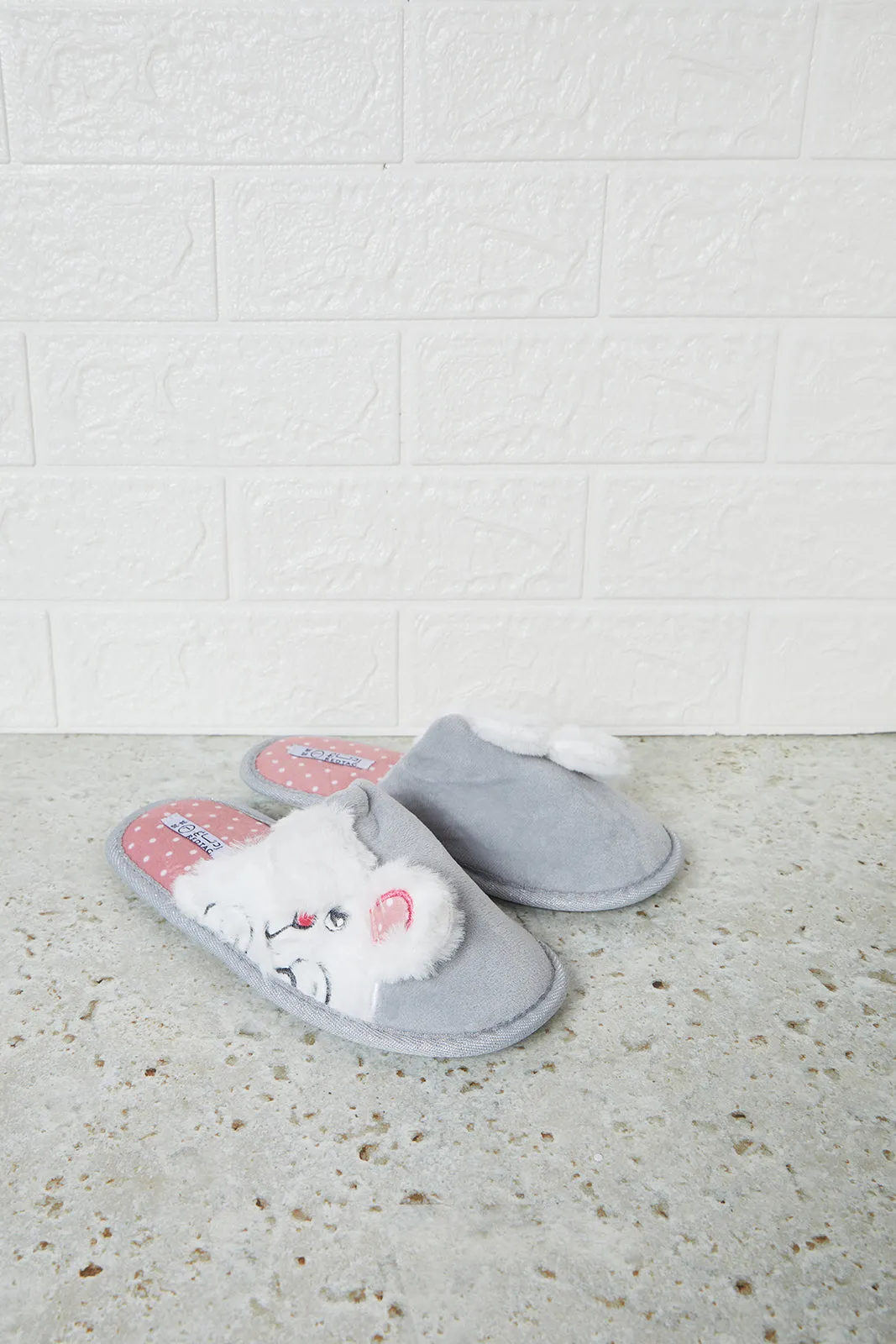 Senior Girls Grey Bunny Slipper