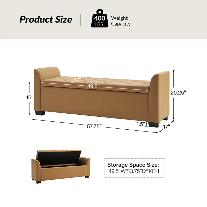 Serena 57.75" Wide Transitional Storage Bench