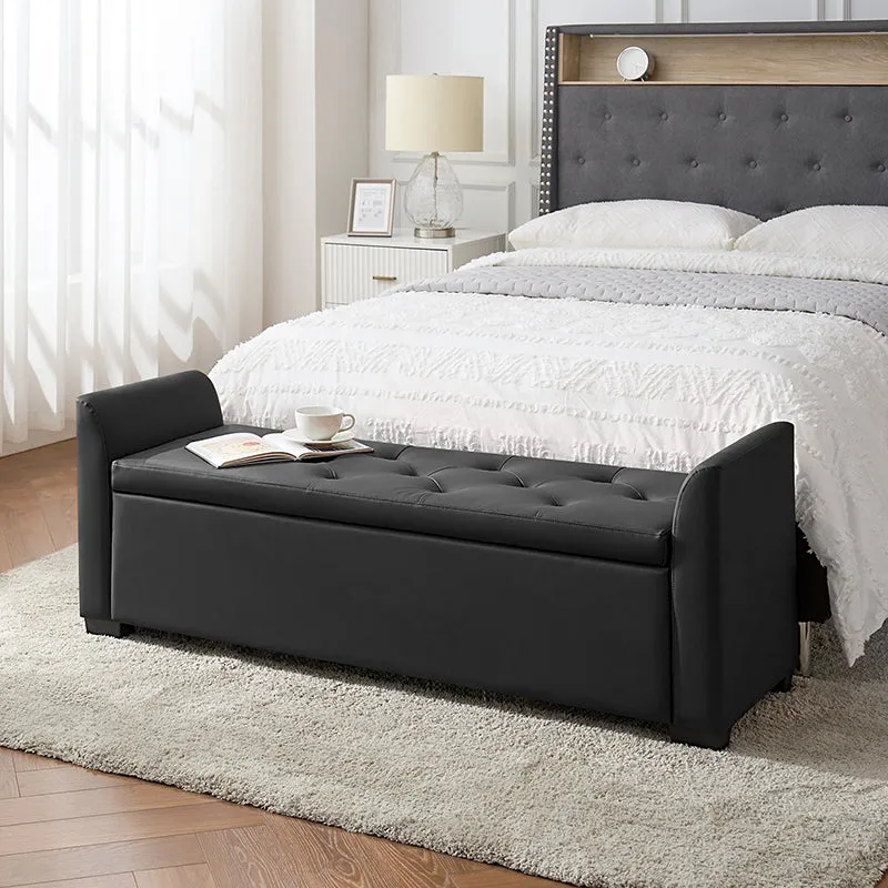 Serena 57.75" Wide Transitional Storage Bench