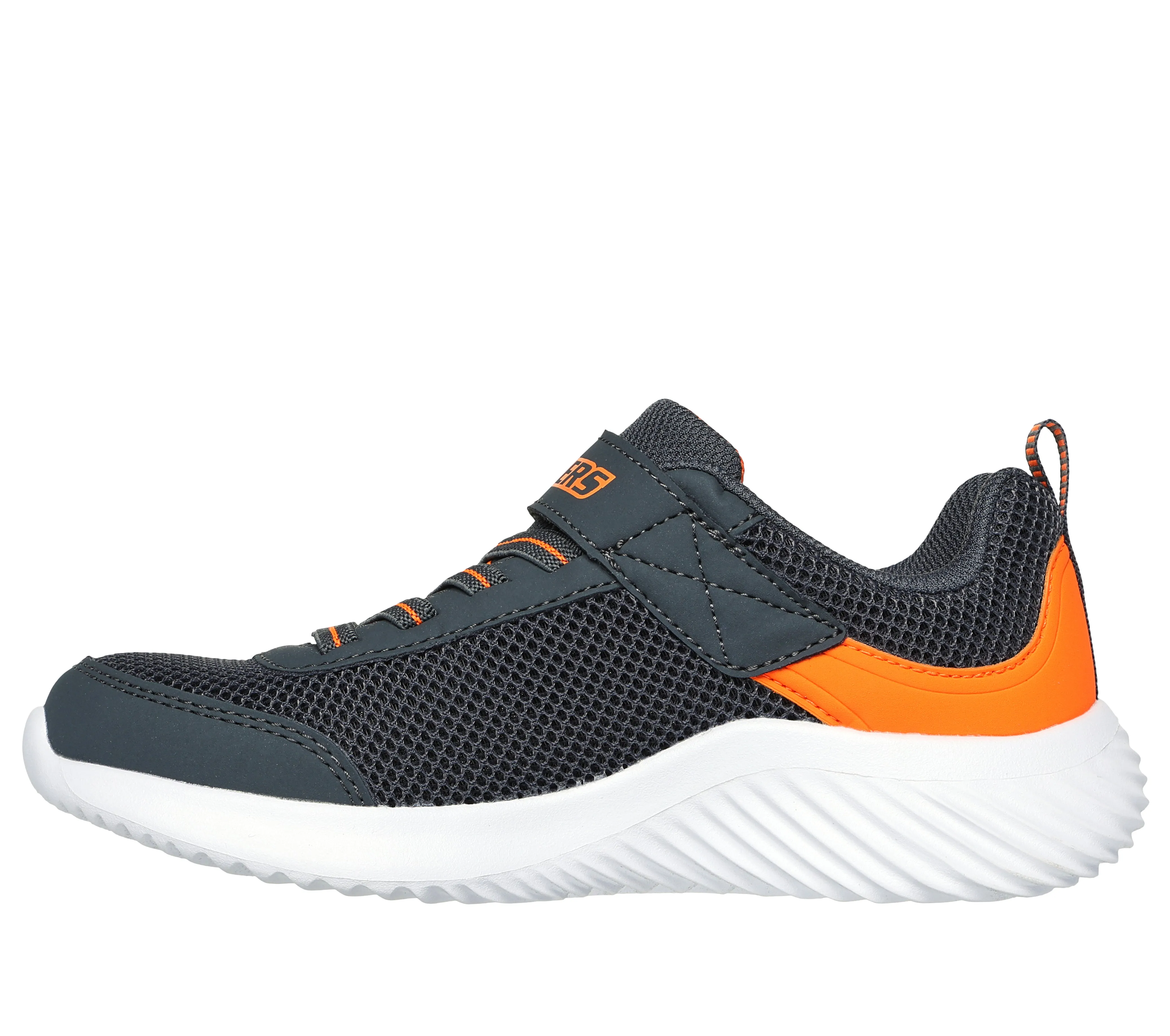 Skechers Bounder Tech Boys Charcoal Orange Trainer