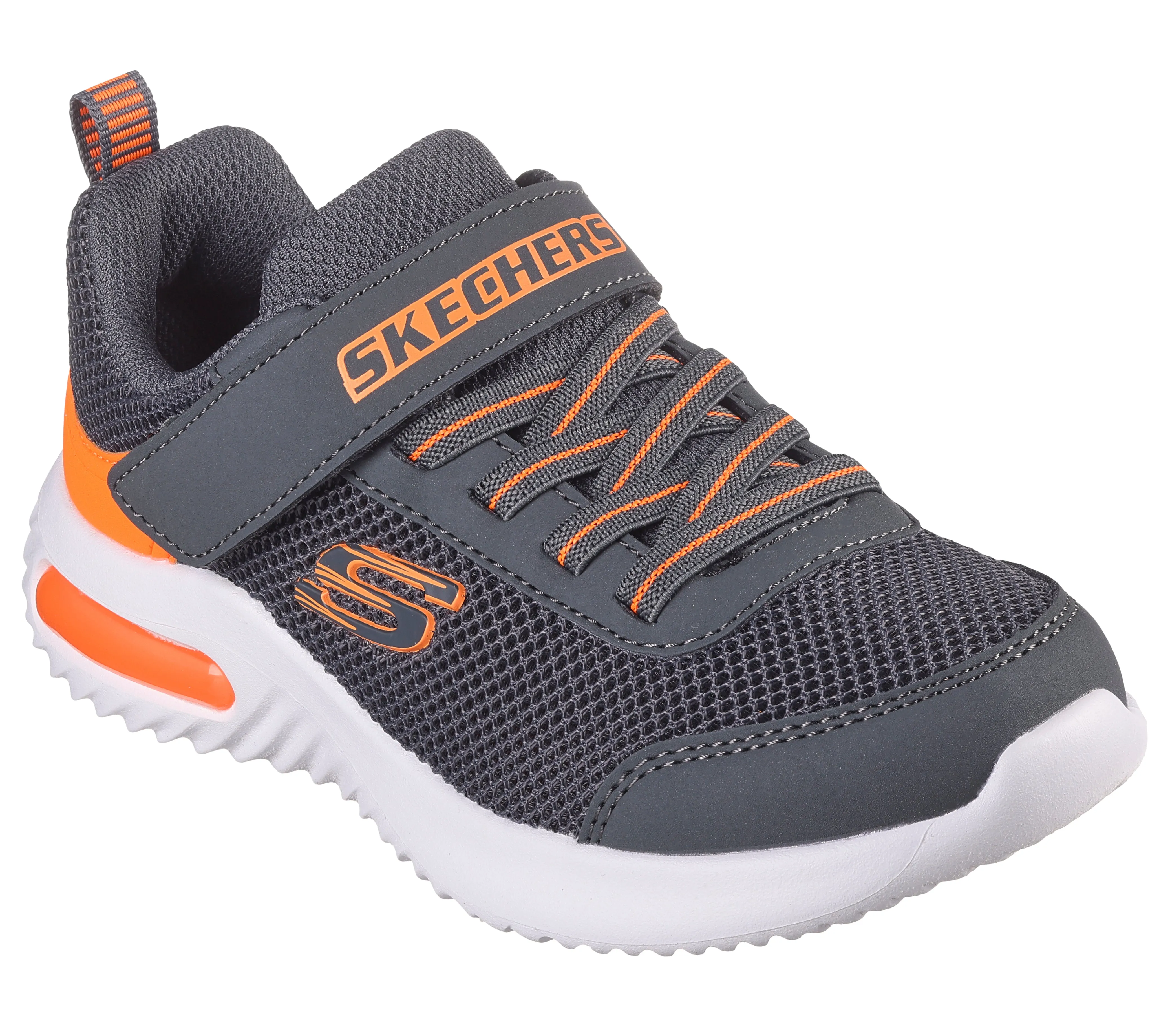 Skechers Bounder Tech Boys Charcoal Orange Trainer