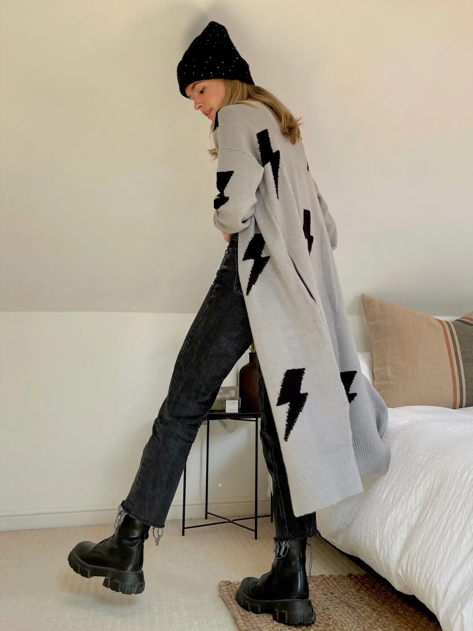 Slaytwins Maeve Lightening Bolt Maxi Cardigan