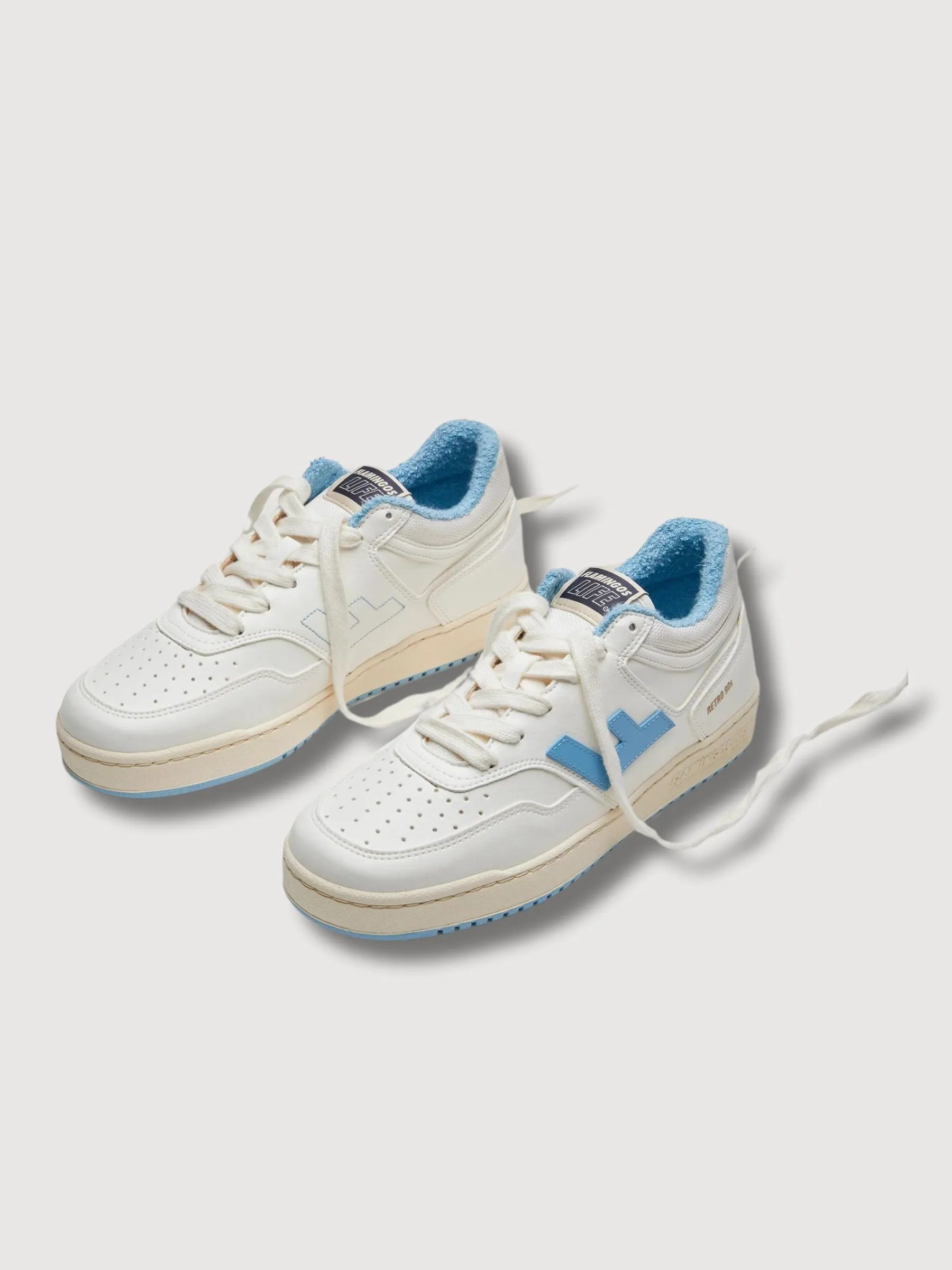 Sneakers Retro 90s White Sky Vegan | Flamingos Life