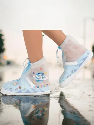 Space Explorer Transparent Rain Shoe Covers for Boys