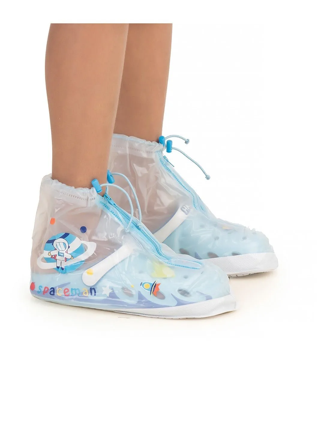 Space Explorer Transparent Rain Shoe Covers for Boys