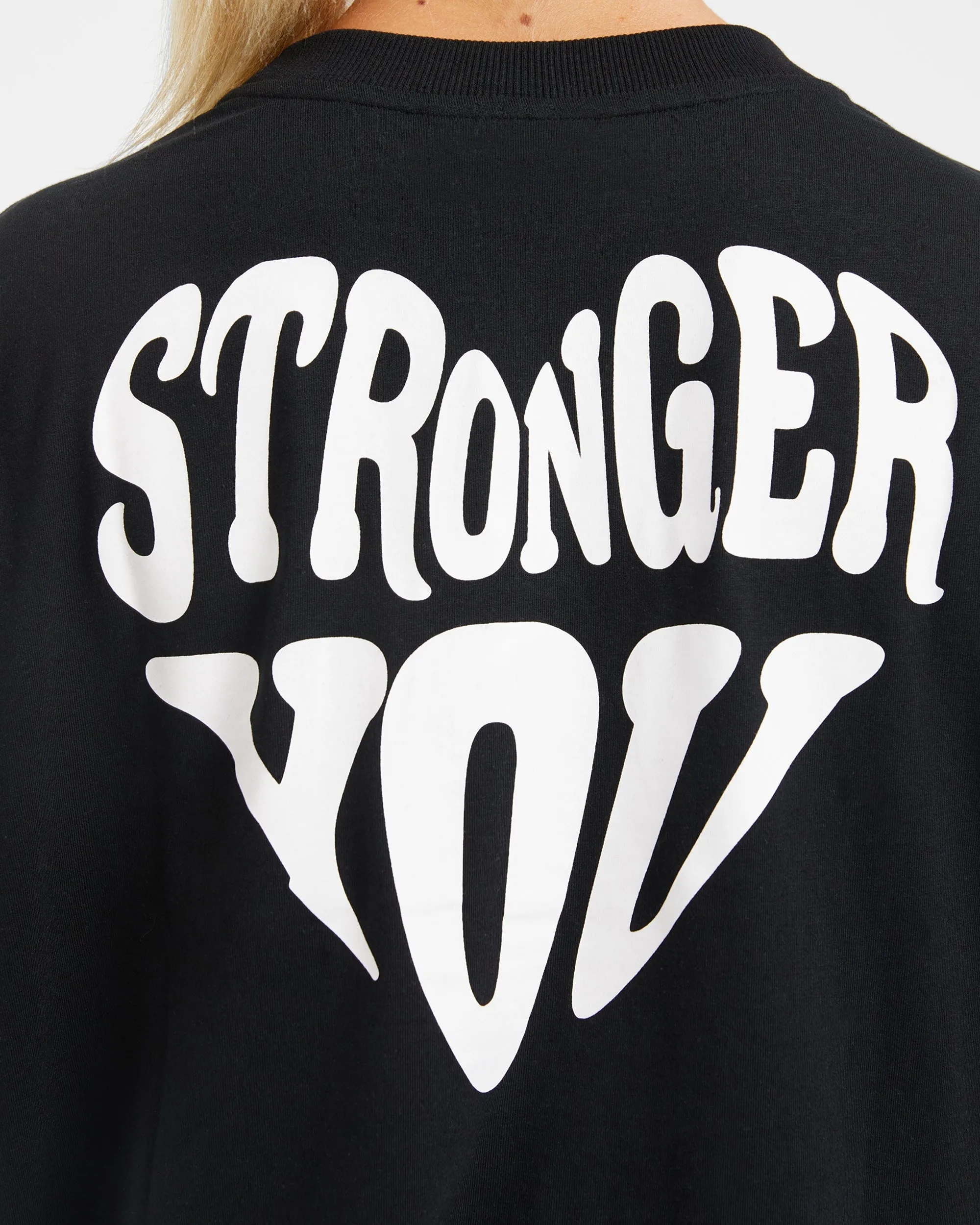 Stronger You Oversized T Shirt - Black