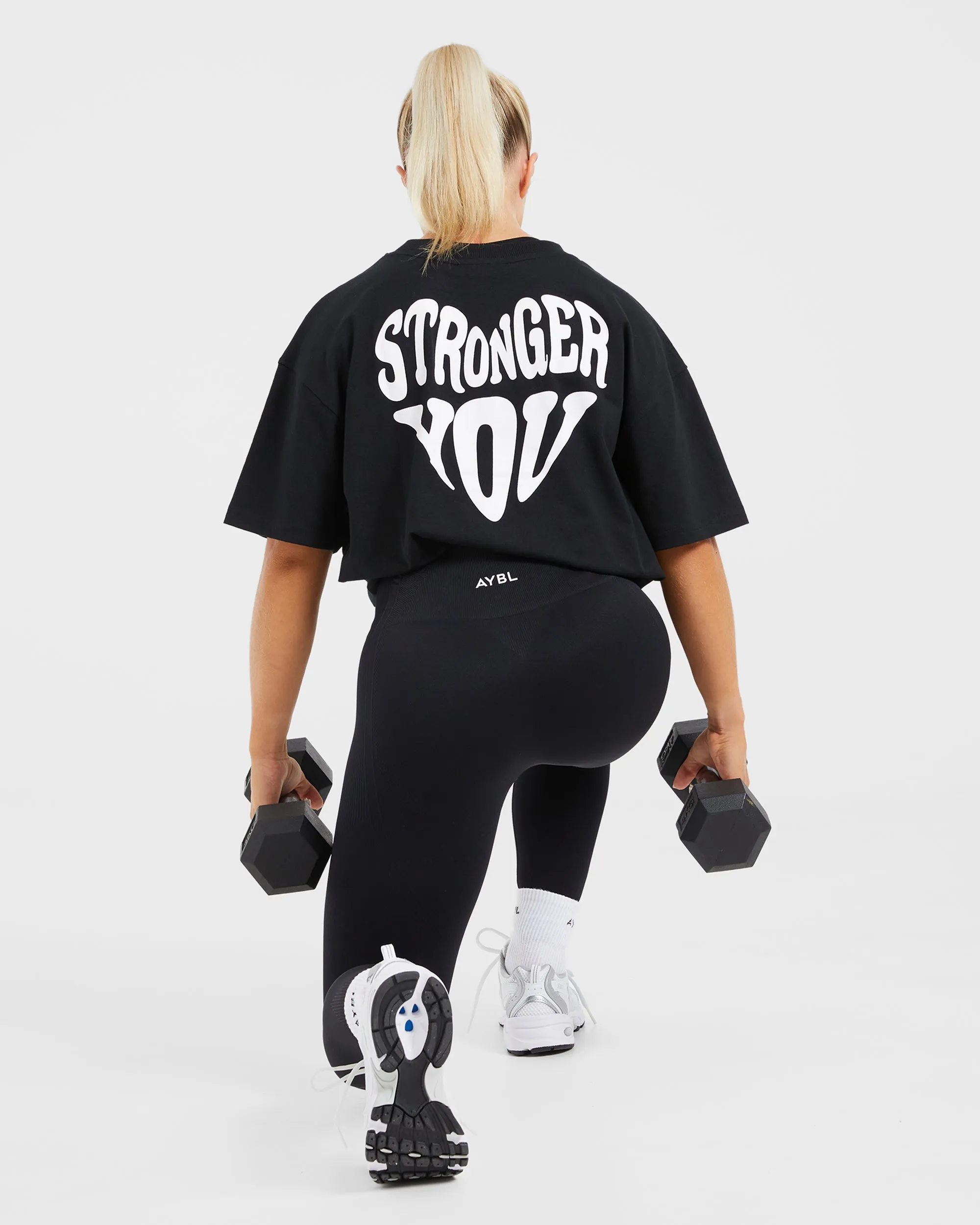 Stronger You Oversized T Shirt - Black