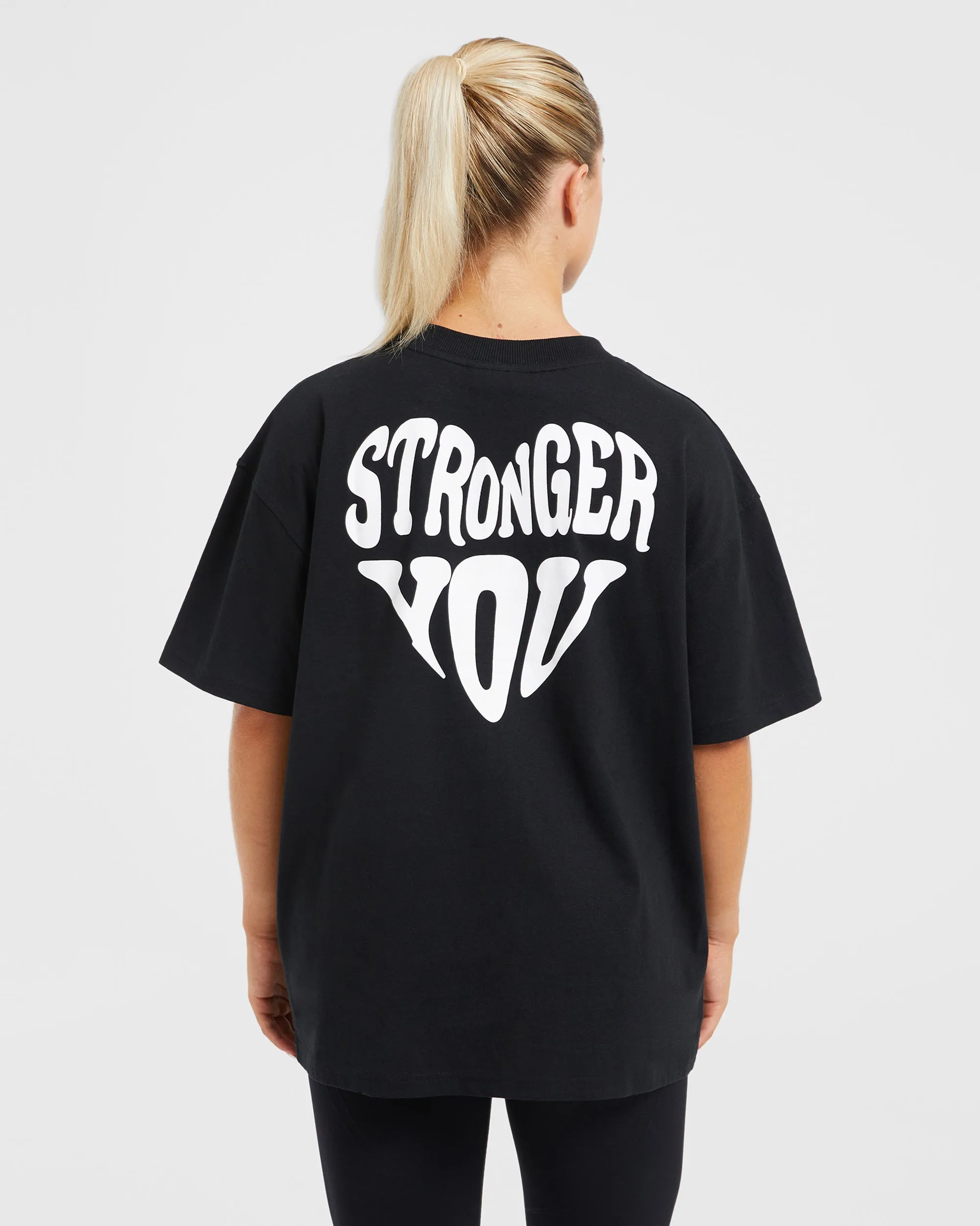 Stronger You Oversized T Shirt - Black