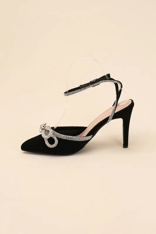 Sultry Nights Rhinestone Ankle Strap Heel