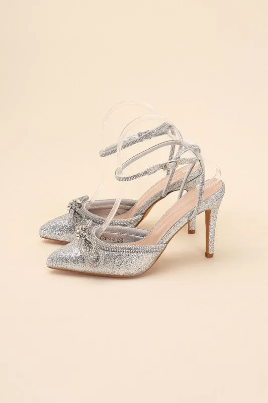 Sultry Nights Rhinestone Ankle Strap Heel