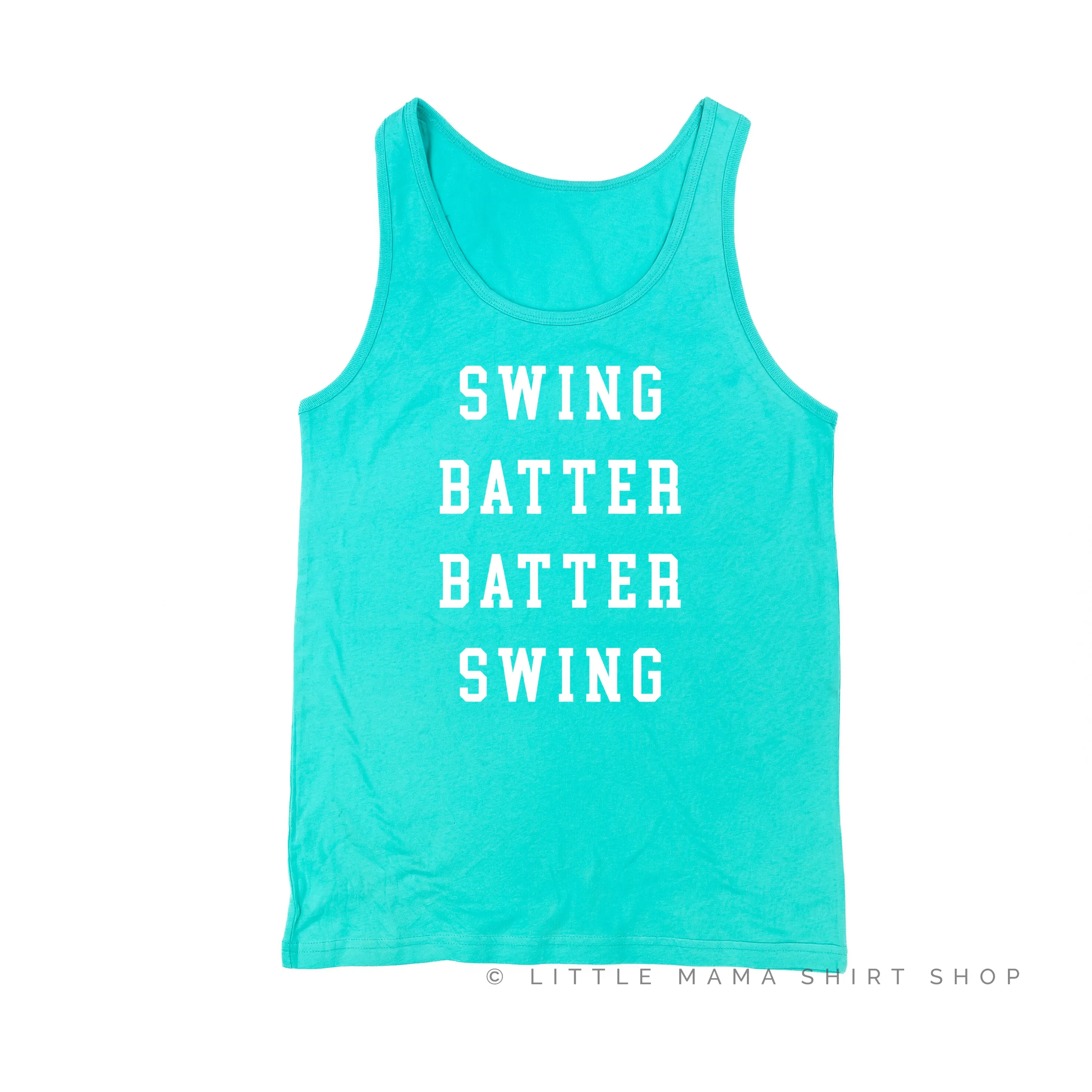 Swing Batter Batter Swing - Baseball Detail on Back - Unisex Jersey Tank