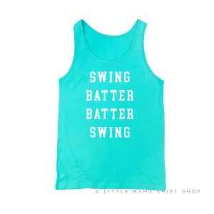 Swing Batter Batter Swing - Baseball Detail on Back - Unisex Jersey Tank