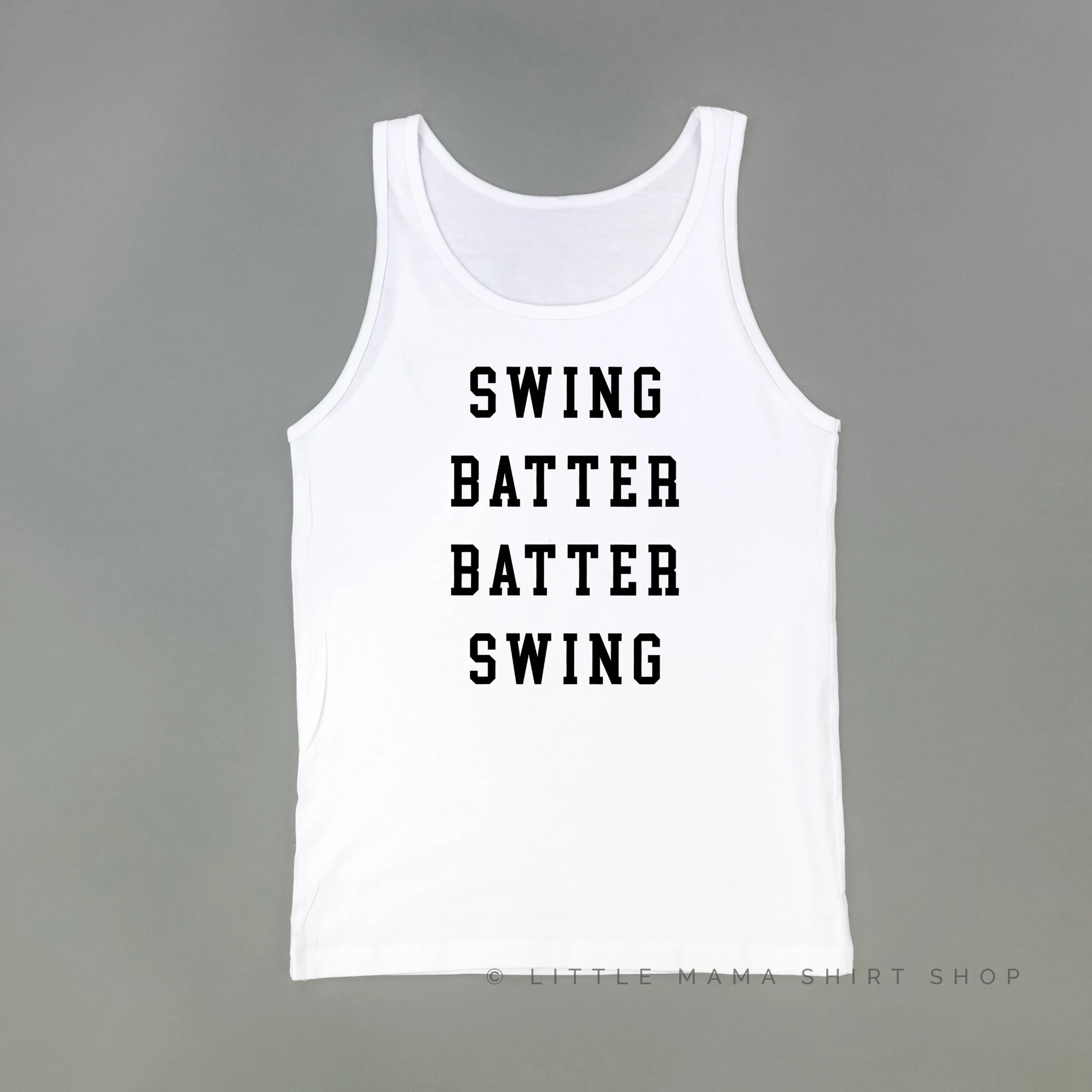 Swing Batter Batter Swing - Baseball Detail on Back - Unisex Jersey Tank