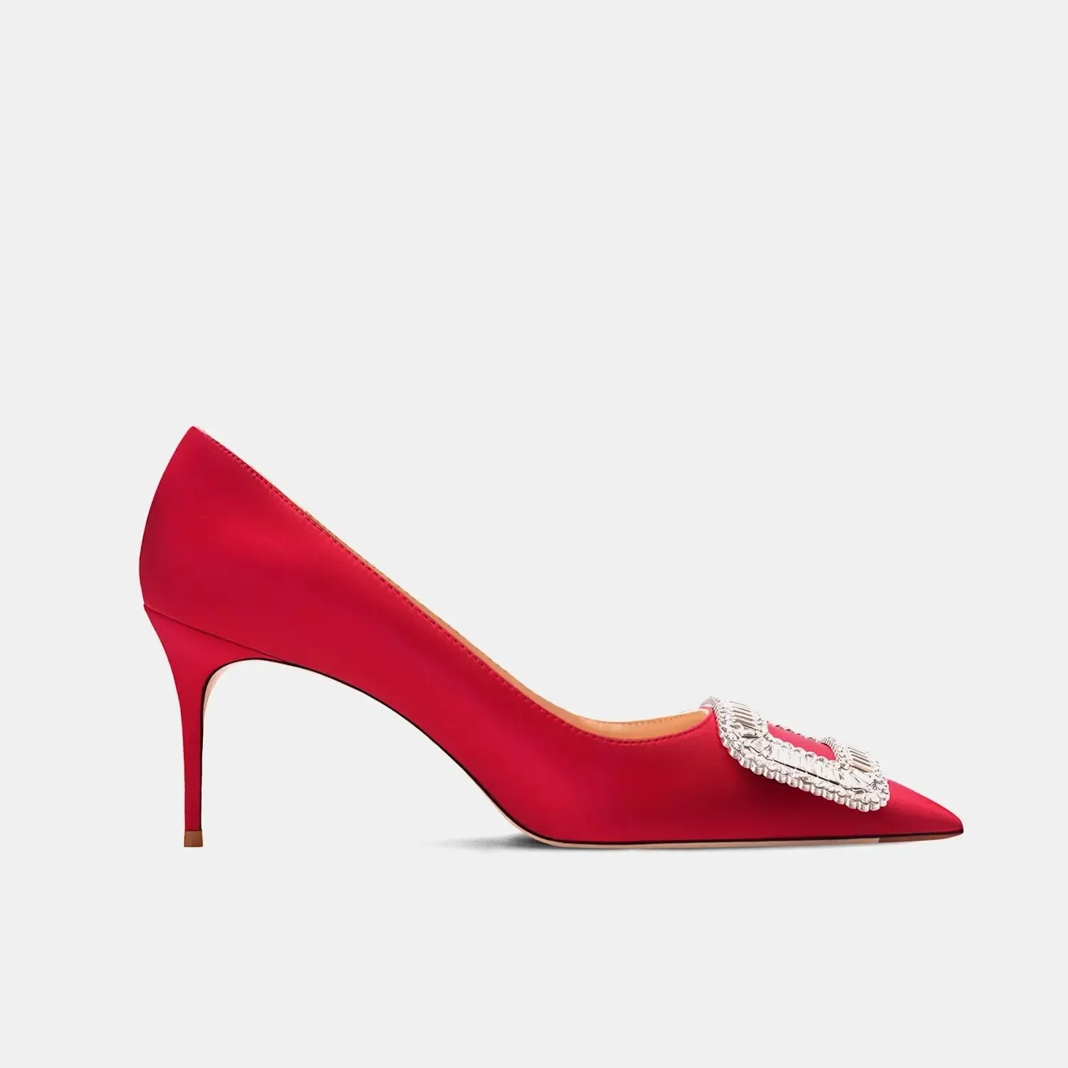 Tadame Amor Red Satin Leather Heels