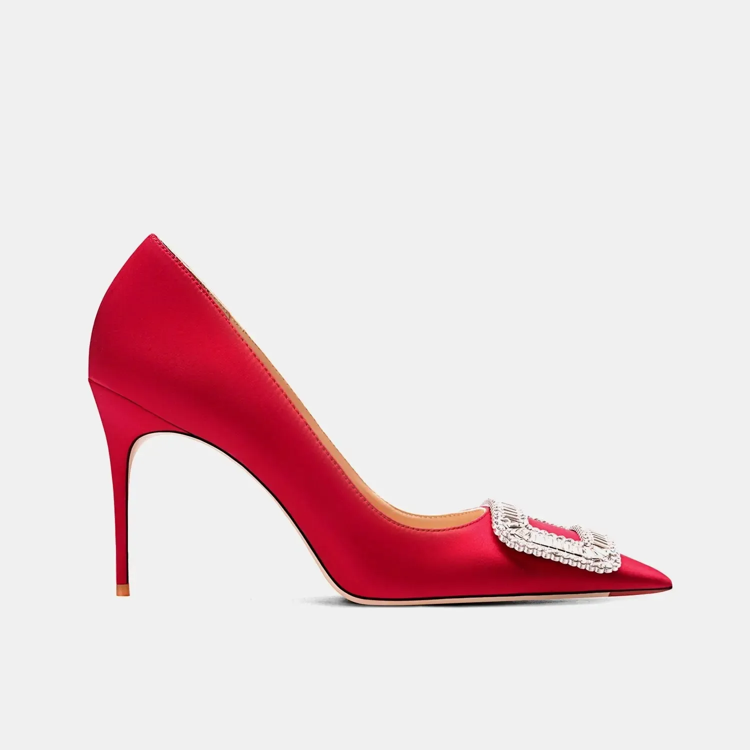 Tadame Amor Red Satin Leather Heels