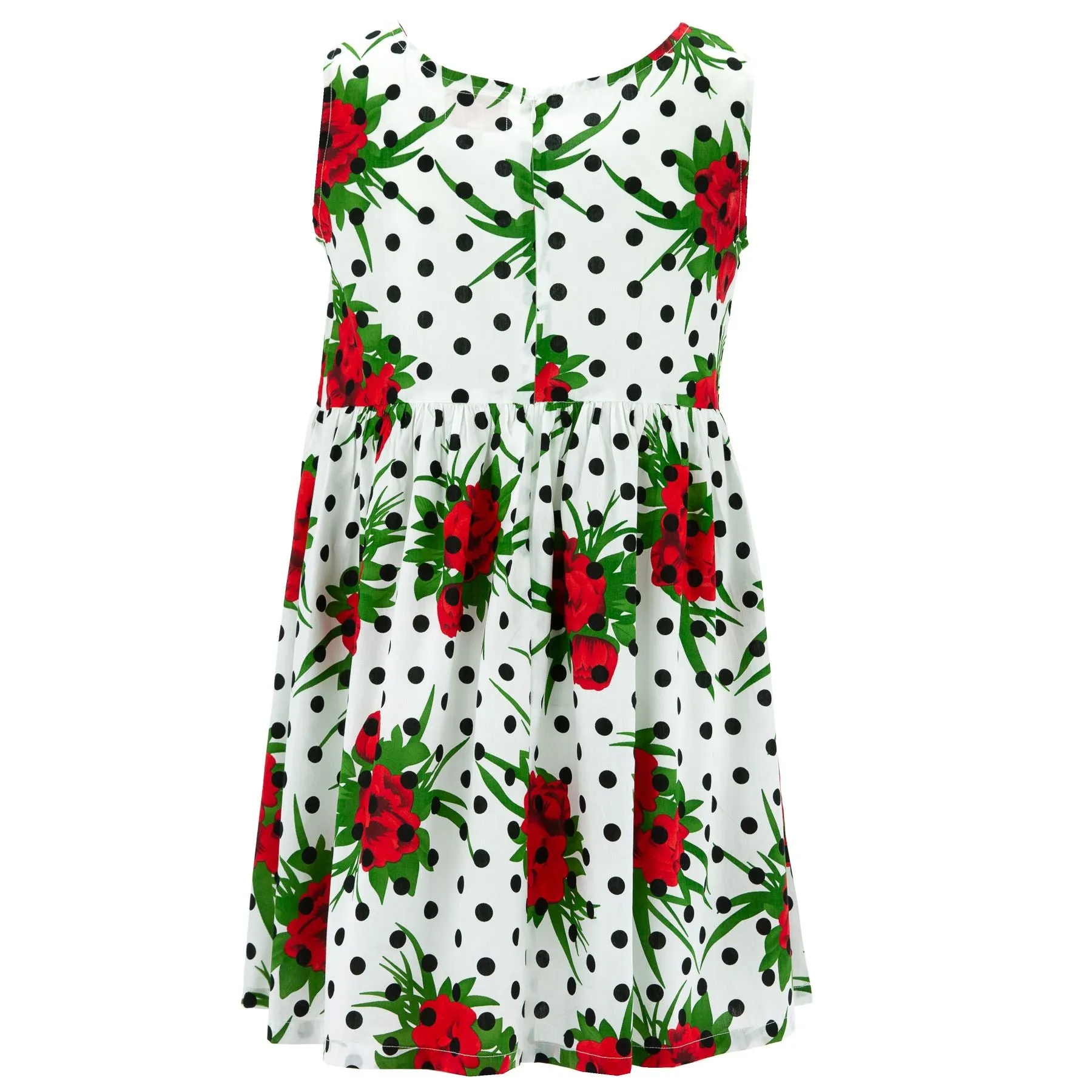 The Shroom Dress - Polka Dot Roses White