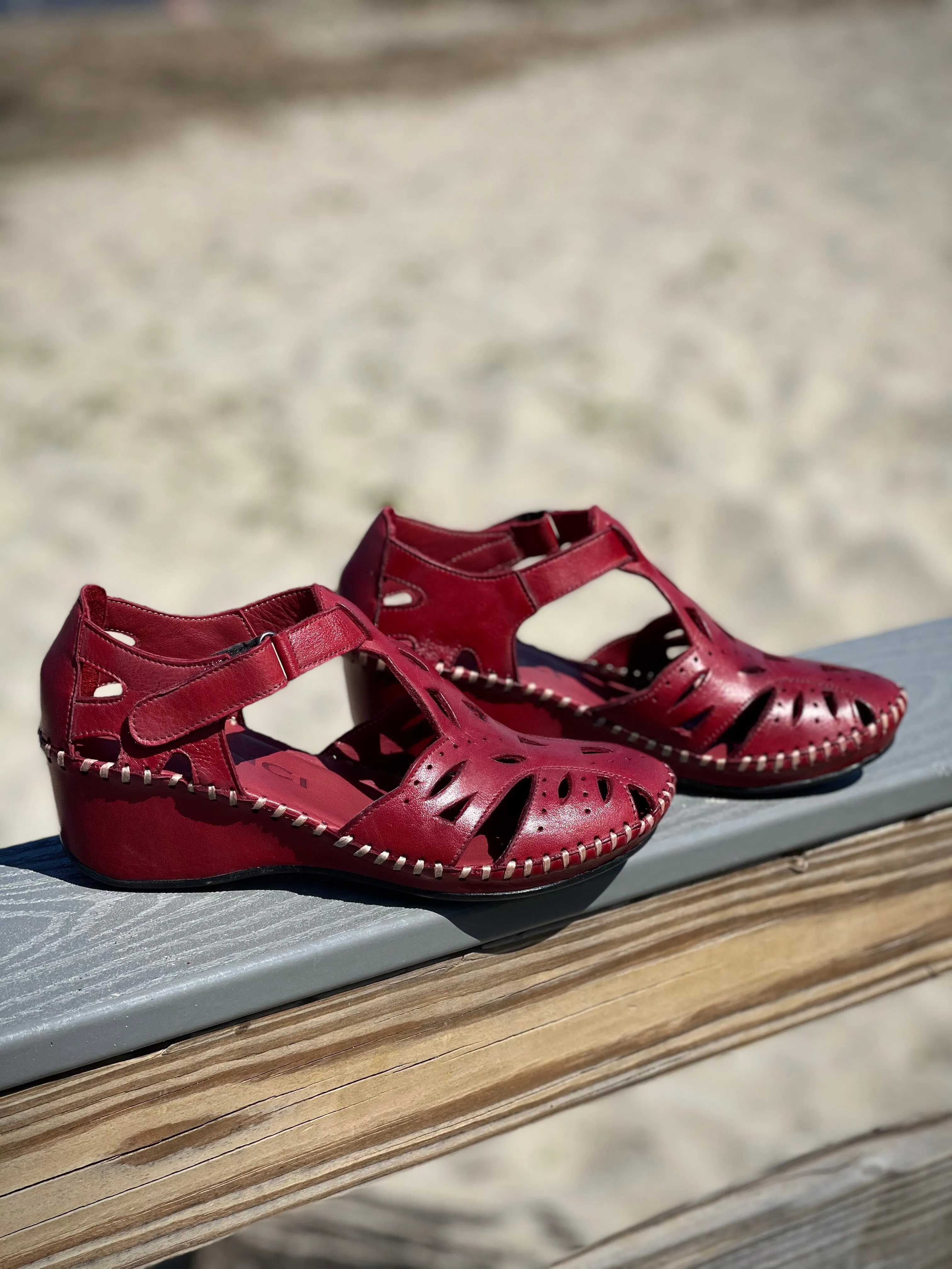 The Tonmawr Burgundy Leather Sandal Final Sale!