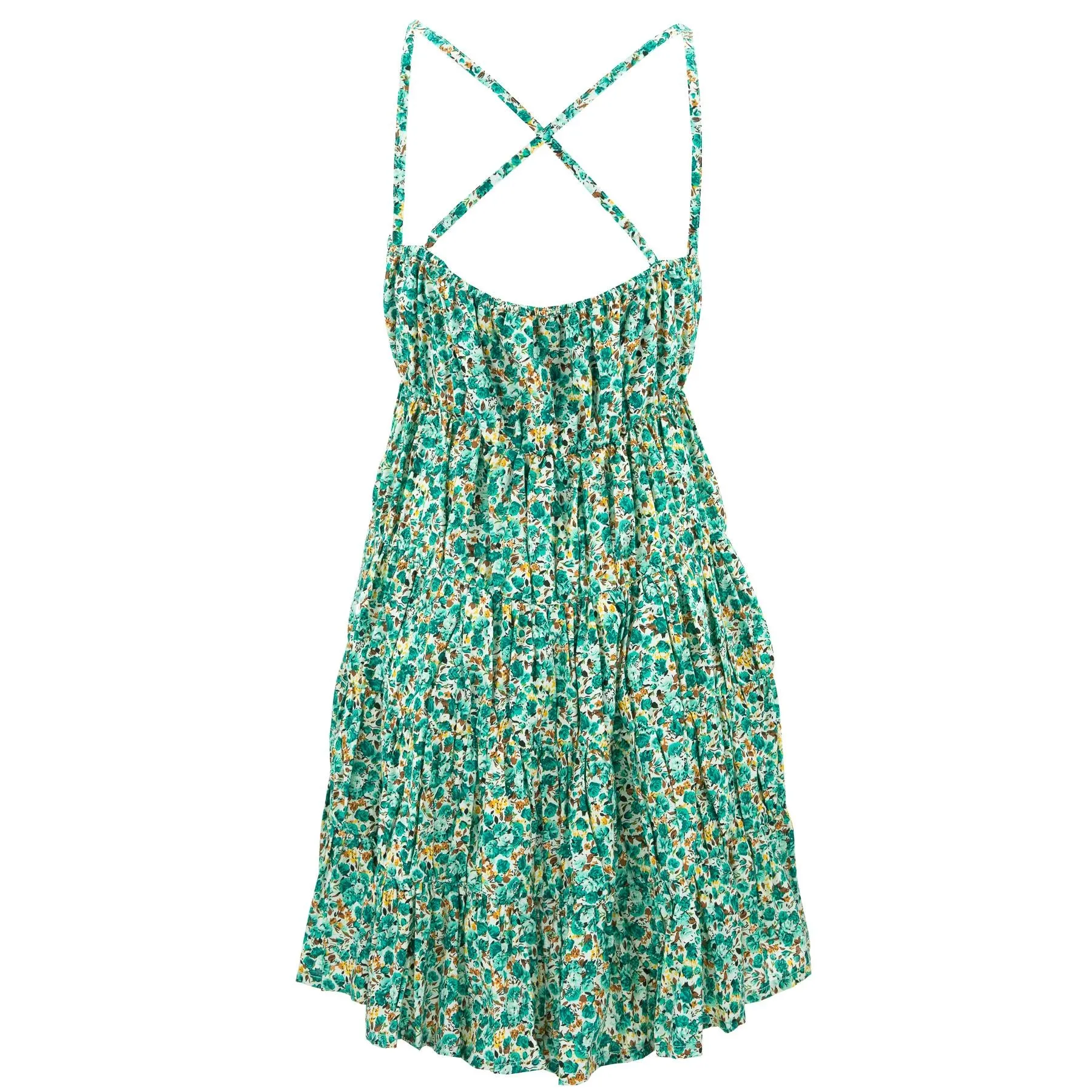 Tier Drop Summer Dress - Teal Freesia