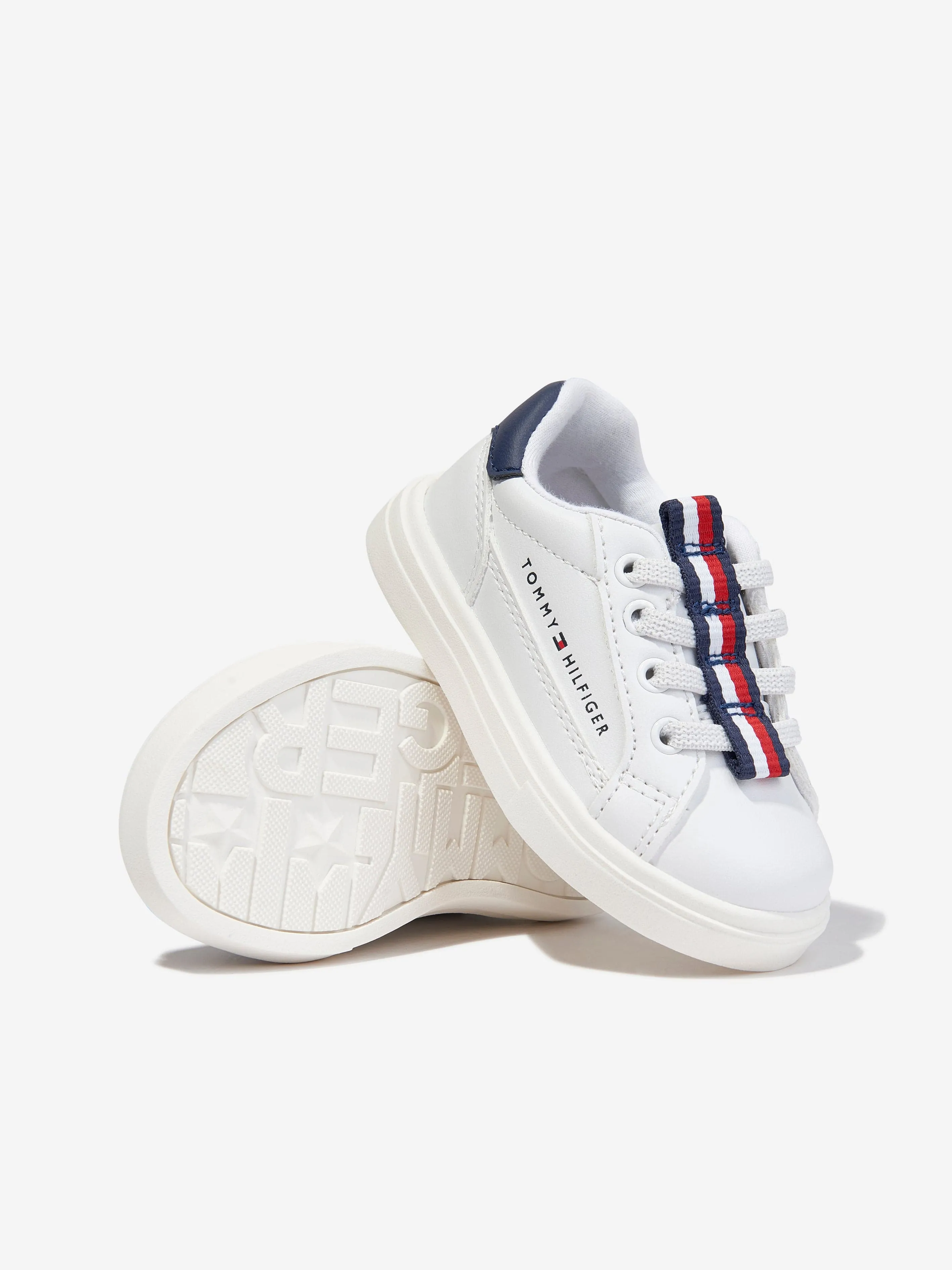 Tommy Hilfiger Boys Low Cut Lace-Up Trainers in White