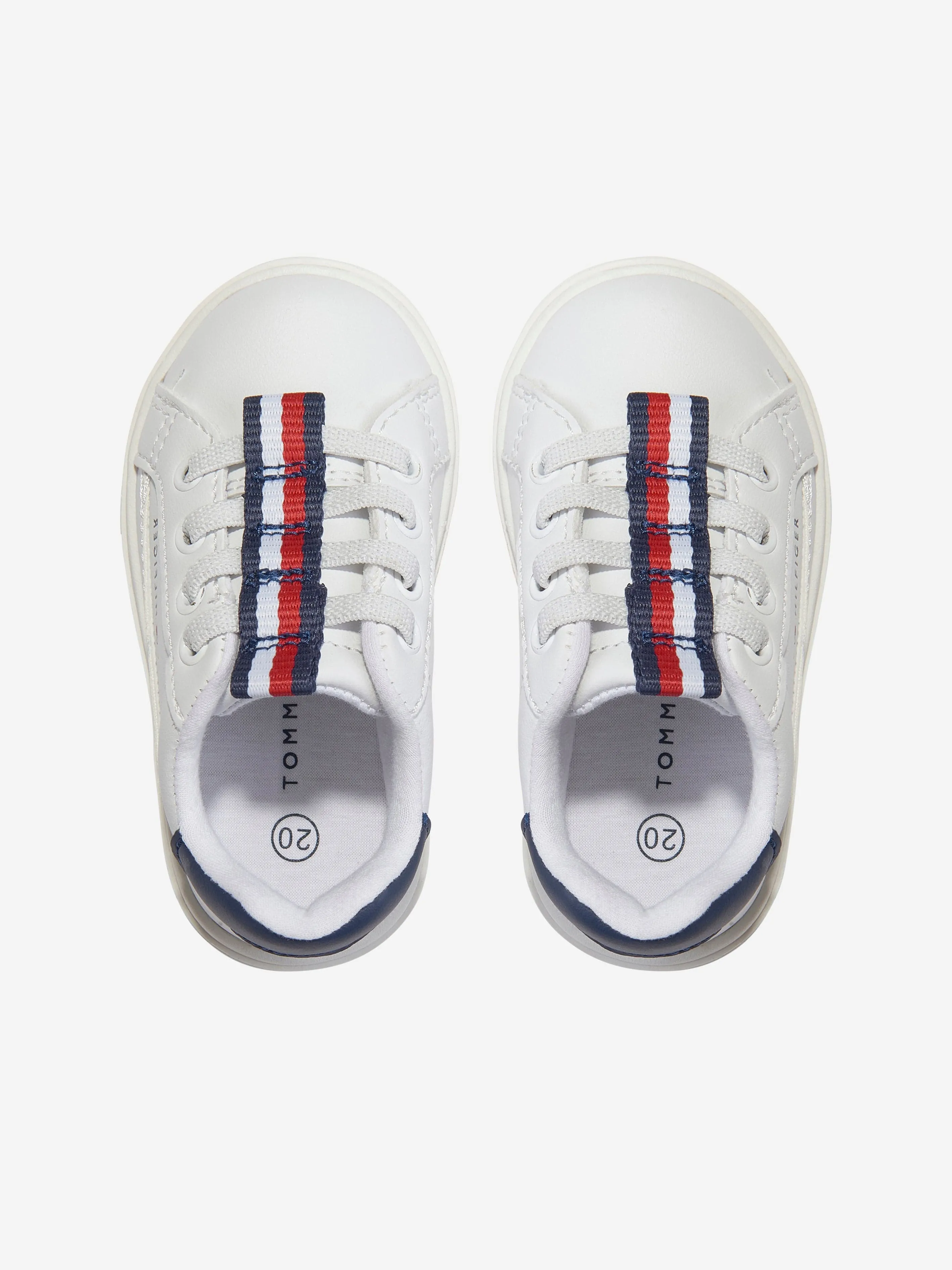 Tommy Hilfiger Boys Low Cut Lace-Up Trainers in White