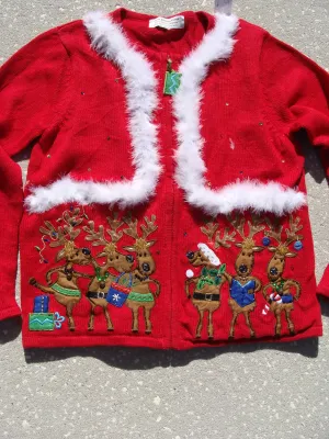 Ugly Christmas Sweater Funny Dancing Reindeer