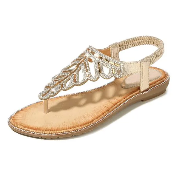 Vanccy Rhinestone Platform Bohemian Sandals