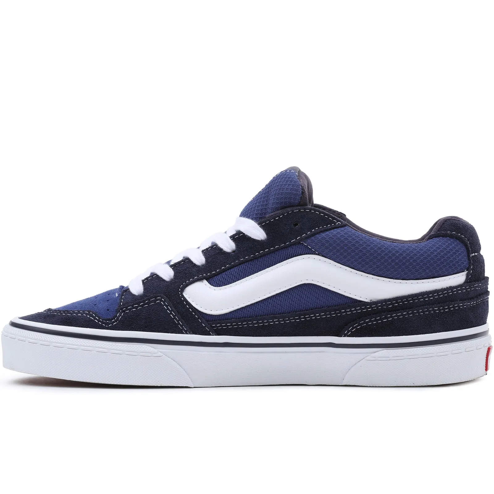 Vans Mens Caldrone Leather Low Rise Retro Trainers - Navy