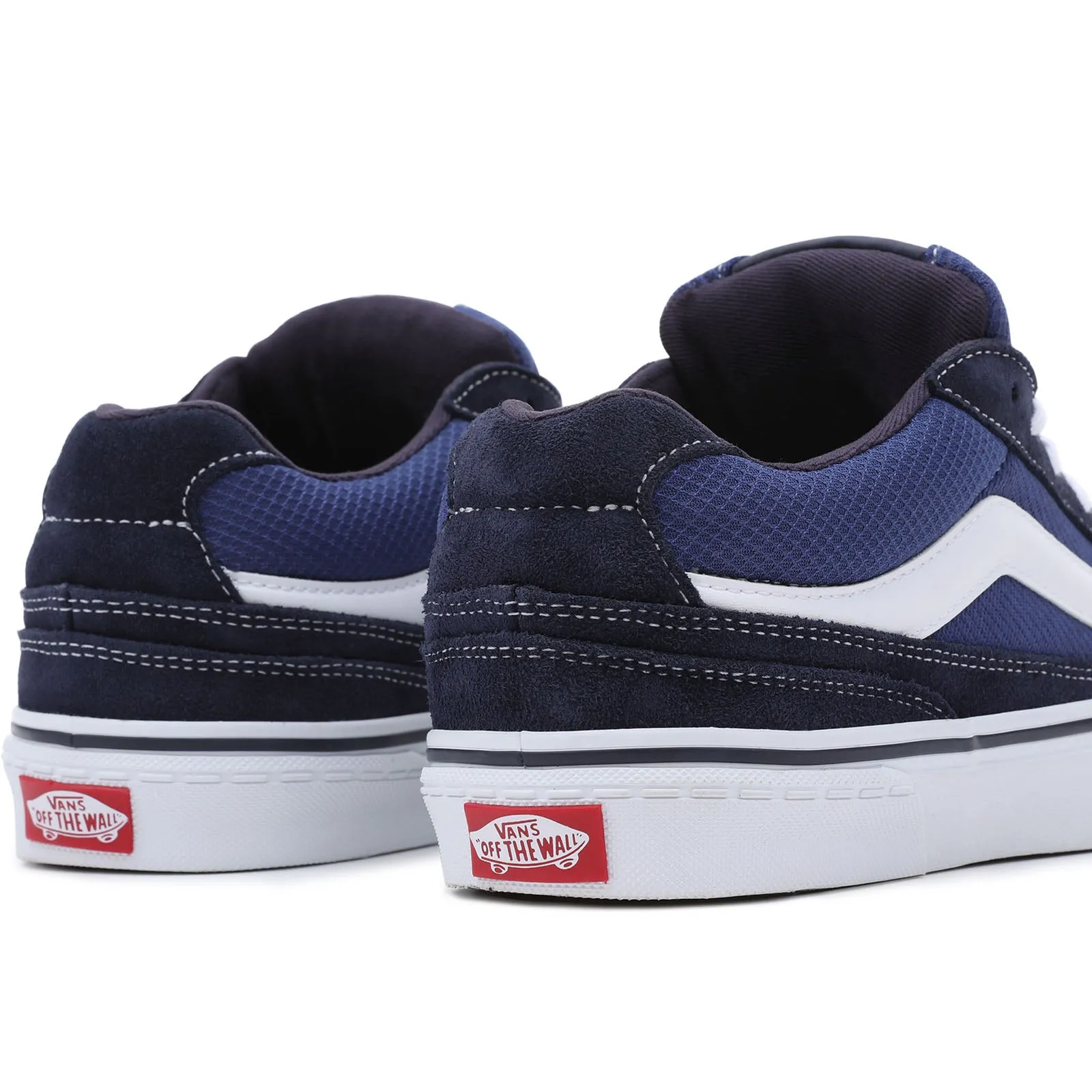 Vans Mens Caldrone Leather Low Rise Retro Trainers - Navy