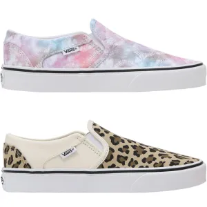 Vans Womens Asher Casual Slip On Bold Pattern Plimsoll Trainers Pumps Shoes