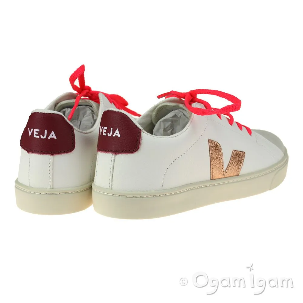 Veja Esplar Lace Girls White Venus Rose Sneaker Shoe