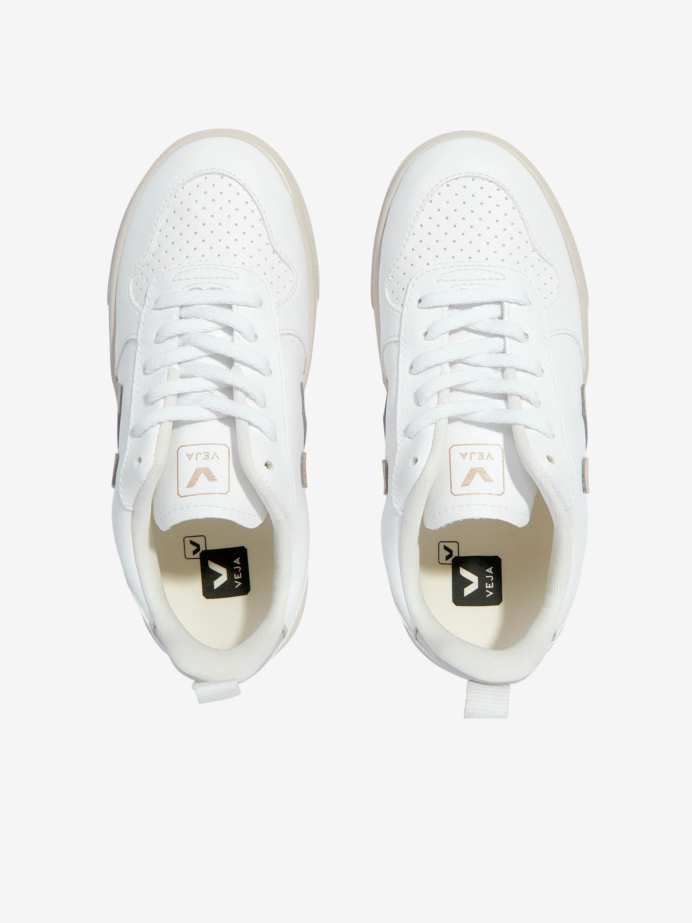 Veja Kids V-10 Laces Trainers in White