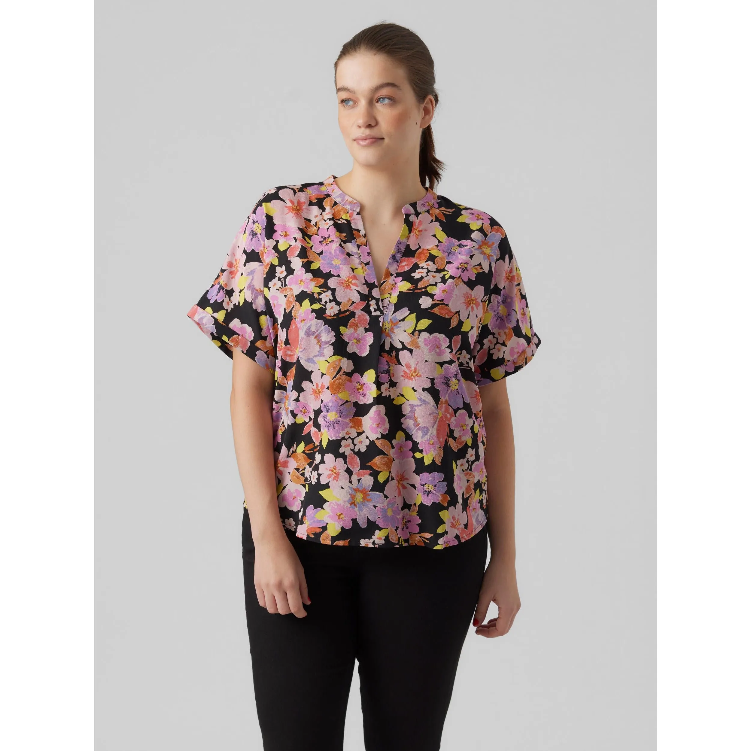 Vero Moda Curve Lucia Floral Print Top