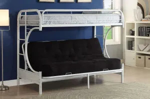 White Metal Frame Futon Bunk bed