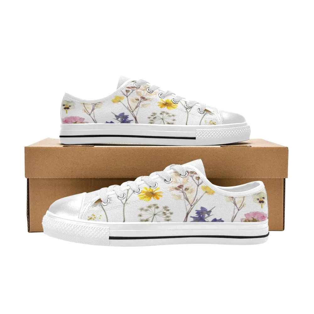 Wildflowers White Women's Low Rise Shoes up to size 12