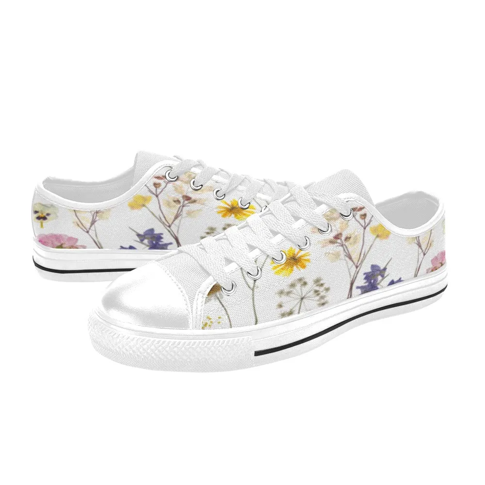 Wildflowers White Women's Low Rise Shoes up to size 12