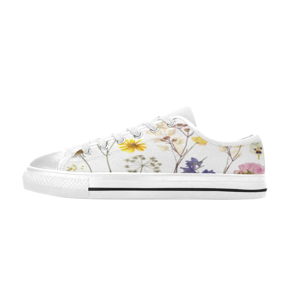 Wildflowers White Women's Low Rise Shoes up to size 12