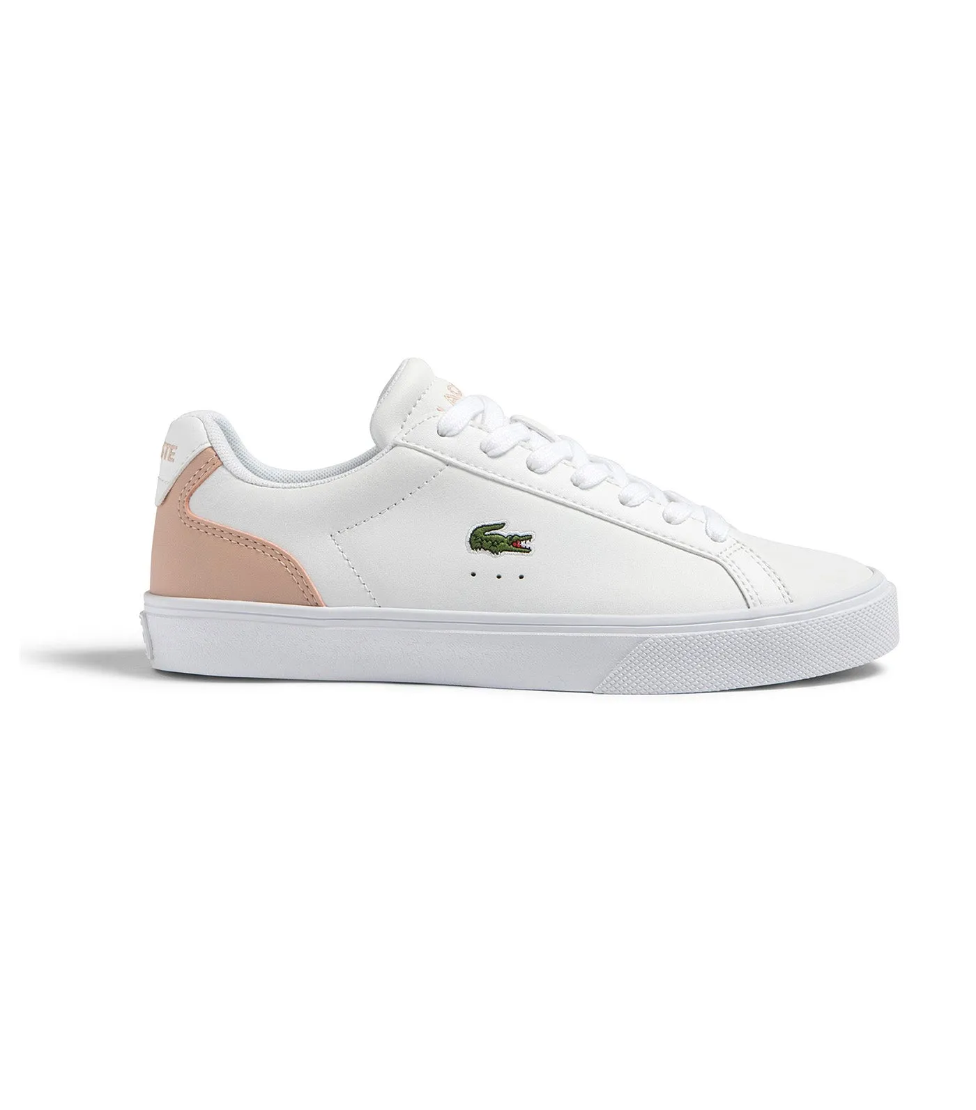 Women's Lacoste Lerond Pro Baseline Leather Trainers White/Light Pink