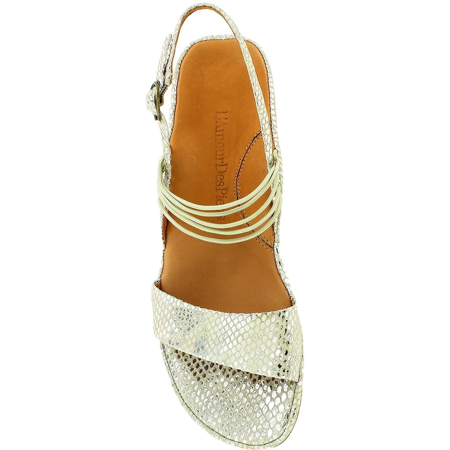 Women's L'Amour Des Pieds Demming Gold/Silver Snake Print Leather