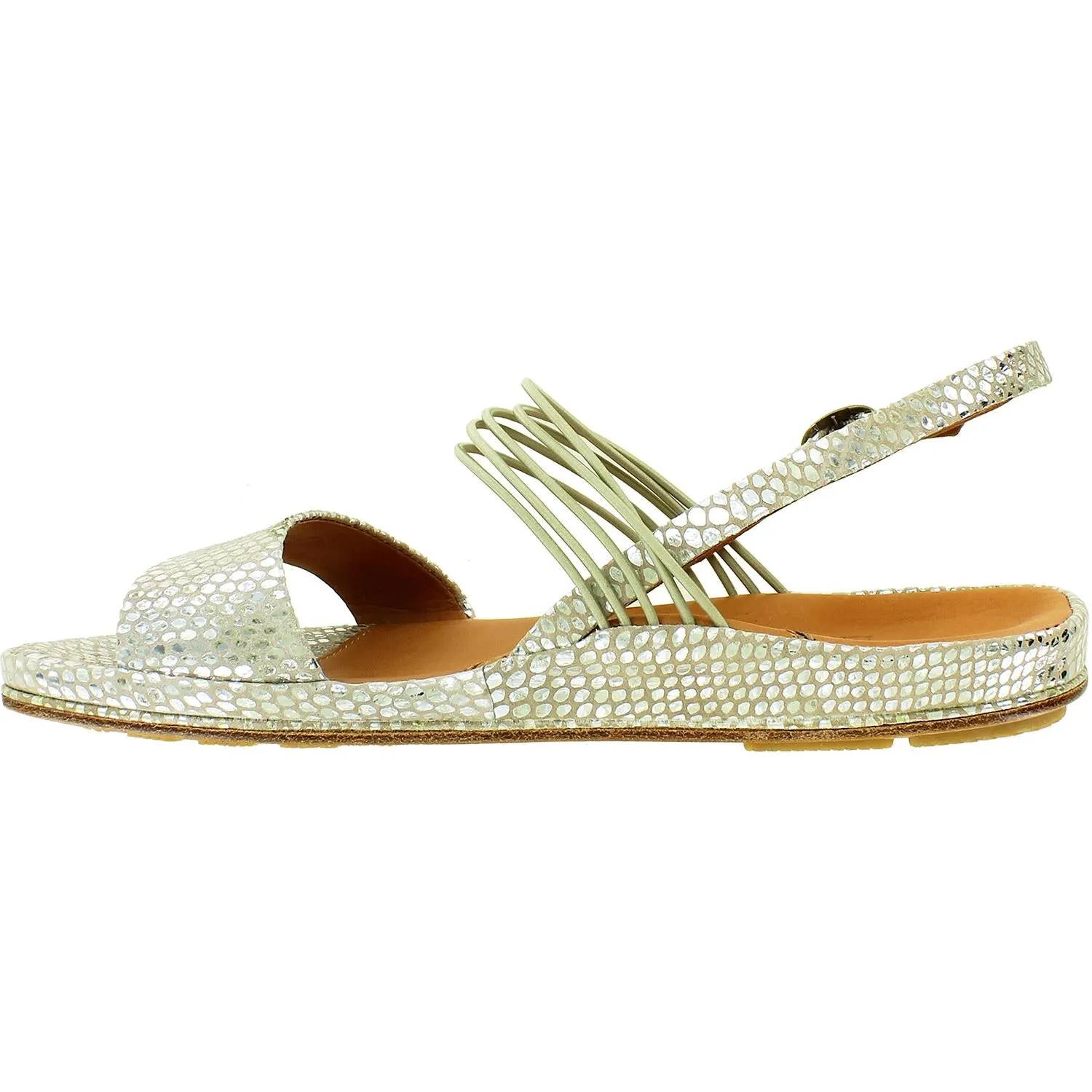 Women's L'Amour Des Pieds Demming Gold/Silver Snake Print Leather