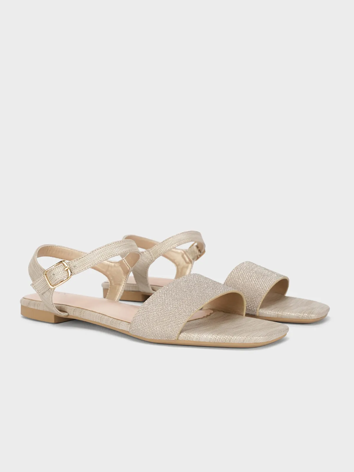 Womens "ORIOLE" Shimmer Flat Sandals