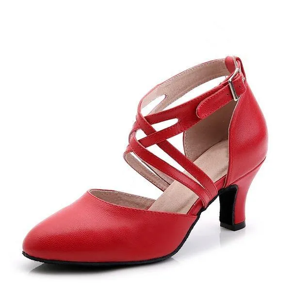 Women's Real Leather 5cm Hee Ballroom Dance Shoes Modern Shoes